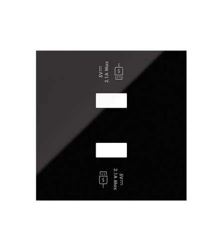Pokrywa ładowarki USB, 2x ref.10000380-039 czarny Simon100 10001196-138