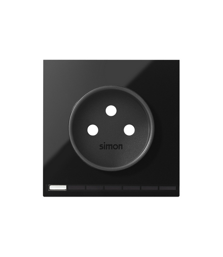 Pokrywa iO gniazda z uziemieniem czarny Simon100 10002042-138