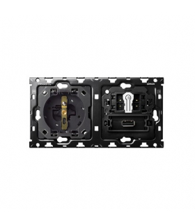 Zestaw 2-krotny: 1 gniazdo + 1 schodowy + 1 ładowarka USB SmartCharge 2,1 A 16A 10AX Simon100 10010224-039
