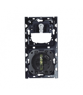 Zestaw 2-krotny: 1 łącznik schodowy + gniazdo z zintegrowaną ładowarką USB 2,1 A 16A 10AX Simon100 10010243-039