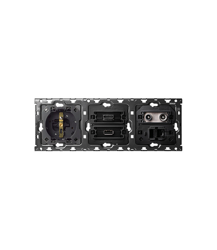 Zestaw 3-krotny: 1 gniazdo+ 1 HDMI + 1 USB + 1 TV końcowe + 1 RJ45 cat 6 16A Simon100 10010317-039