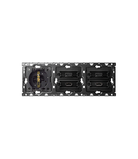Zestaw 3-krotny: 1 gniazdo + 1 HDMI + 1 USB + 1 HDMI + 1 USB 16A Simon100 10010318-039