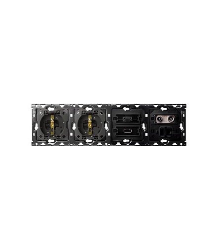 Zestaw 4-krotny: 2 gniazda + HDMI + USB + TV/SAT + RJ45 cat 6 16A Simon100 10010406-039