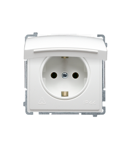 Gniazdo wtyczkowe Schuko do wersji IP44 (moduł) 16A, 250V,zaciski śrubowe biały BMGSZ1B.01/11