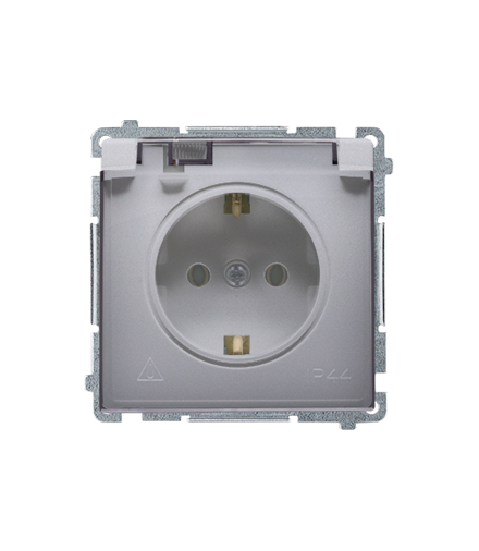 Gniazdo wtyczkowe Schuko do wersji IP44 (moduł) 16A, 250V,zaciski śrubowe stal inox Klapka transparentna BMGSZ1B.01/21A