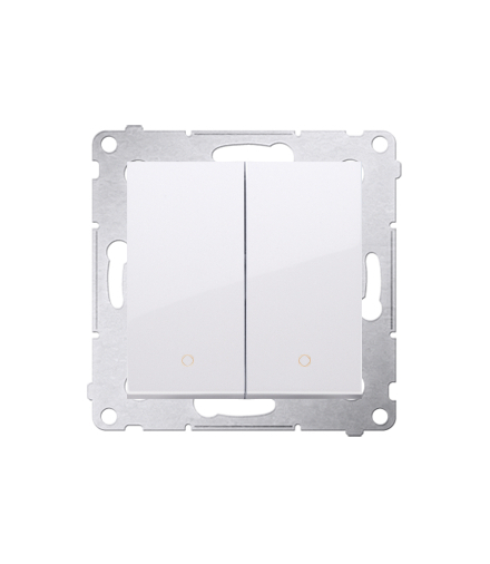 Łącznik dwubiegunowy podwójny (moduł) 16AX 250V, zaciski śrubowe, biały DW22A.01/11