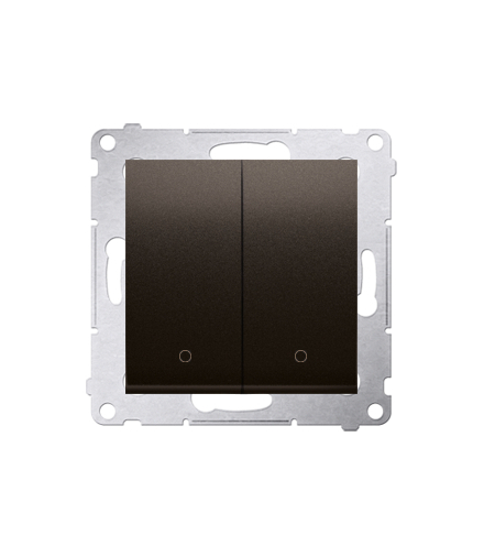 Łącznik dwubiegunowy podwójny (moduł) 16AX 250V, zaciski śrubowe, brąz mat, metalizowany DW22A.01/46