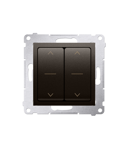 Łącznik żaluzjowy podwójny trójpozycyjny (1-0-2) brąz mat, metalizowany 10A DZW2.01/46