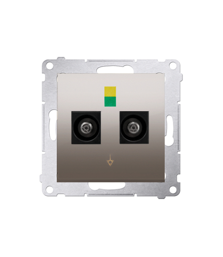 Gniazdo ekwipotencjalne podwójne do ramek Nature i Premium (moduł) zaciski śrubowe 2.5, 4, 6 mm2, złoty mat, metalizowany DGEK2.