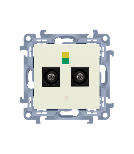 Gniazdo ekwipotencjalne podwójne kremowy CGEK2.01/41