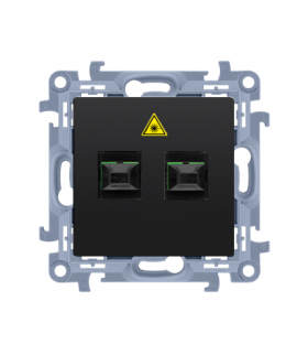 Gniazdo światłowodowe / optyczne podwójne SC/APC, czarny mat Simon10 CGS2.01/49