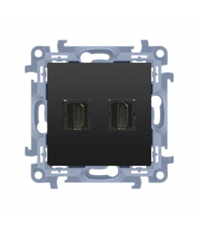 Gniazdo HDMI ver.1.4 podwójne (moduł), czarny mat Simon10 CGHDMI2.01/49