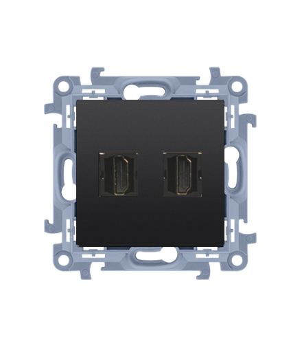 Gniazdo HDMI ver.1.4 podwójne (moduł), czarny mat Simon10 CGHDMI2.01/49