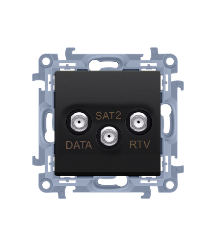Gniazdo antenowe końcowe RTV-DATA-SAT (moduł), 1x wejście: 5÷2400 MHz, czarny mat Simon10 CADSATF.01/49