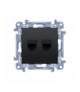 Gniazdo RJ45 kat. 6 + gniazdo telefoniczne RJ11 (moduł), czarny mat Simon10 C6T.01/49