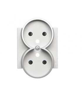 Pokrywa gniazda wtyczkowego podwójnego do SGZ2CM Aluminium mat Simon55 TGZ2MZP/143
