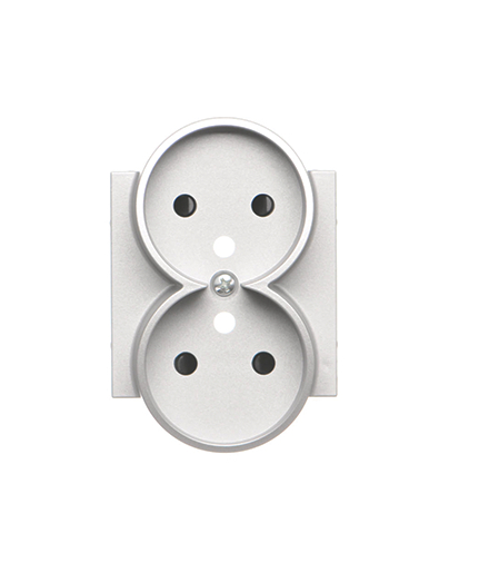 Pokrywa gniazda wtyczkowego podwójnego do SGZ2CM Aluminium mat Simon55 TGZ2MZP/143