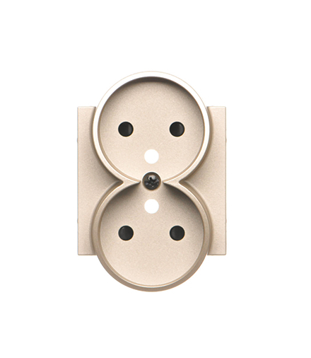 Pokrywa gniazda wtyczkowego podwójnego do SGZ2CM Szampański mat Simon55 TGZ2MZP/144