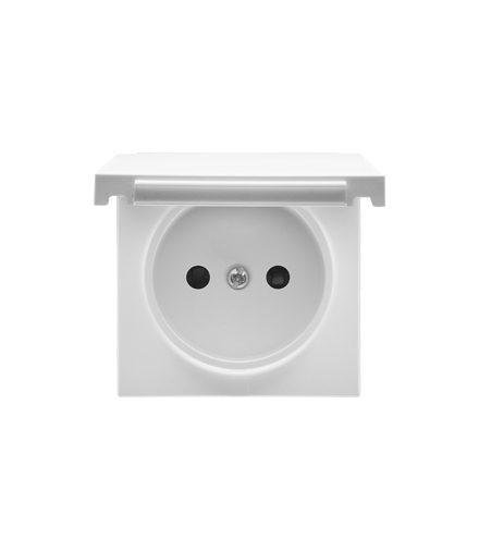 Pokrywa gniazda wtyczkowego pojedynczego z klapką w kolorze pokrywy do: SGZ1CM, SGZ1M, Biały mat Simon55 TGZ1BUZP/111