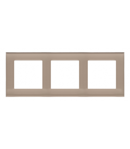 Ramka 3-krotna Nature, Szkło mrożone beżowe Simon55 TRN3/172