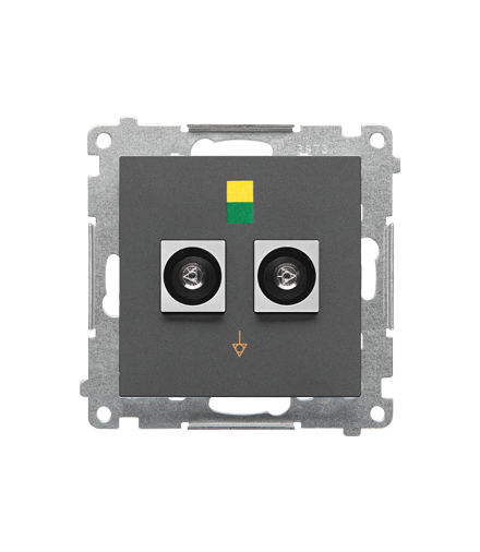 Gniazdo ekwipotencjalne podwójne (moduł), Grafitowy mat Simon55 TGEK2.01/116