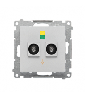 Gniazdo ekwipotencjalne podwójne (moduł), Aluminium mat Simon55 TGEK2.01/143