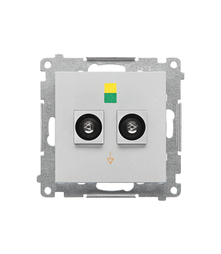 Gniazdo ekwipotencjalne podwójne (moduł), Aluminium mat Simon55 TGEK2.01/143