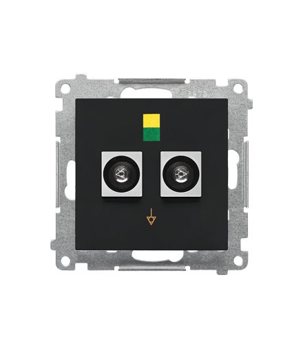 Gniazdo ekwipotencjalne podwójne (moduł), Czarny mat Simon55 TGEK2.01/149