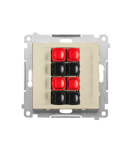 Gniazdo głośnikowe 4-krotne (moduł). Przekrój przewodów dla wejścia i wyjścia 2,5 mm2, Szampański mat Simon55 TGL4.01/144