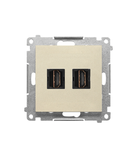 Gniazdo HDMI podwójne (moduł), Szampański mat Simon55 TGHDMI2.01/144