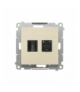 Gniazdo HDMI + RJ45 kat.6. (moduł), Szampański mat Simon55 TGHRJ45.01/144