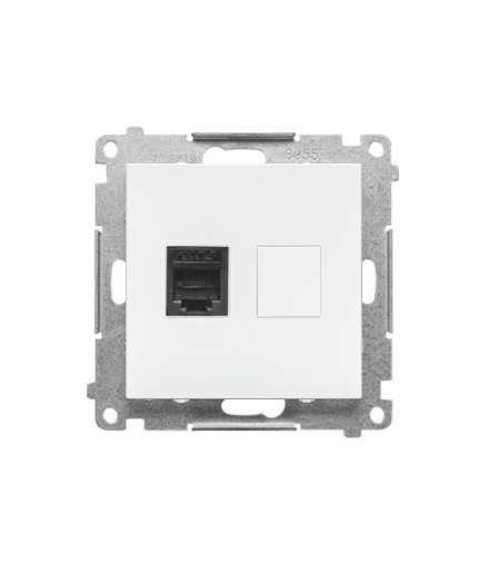 Gniazdo telefoniczne pojedyncze RJ12 (moduł), Biały mat Simon55 TF1.01/111