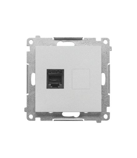 Gniazdo telefoniczne pojedyncze RJ12 (moduł), Aluminium mat Simon55 TF1.01/143
