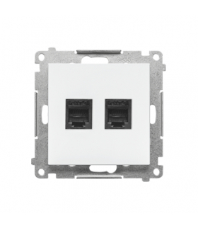 Gniazdo telefoniczne podwójne RJ12 (moduł), Biały mat Simon55 TF2.01/111