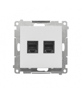 Gniazdo telefoniczne podwójne RJ12 (moduł), Jasnoszary mat Simon55 TF2.01/114