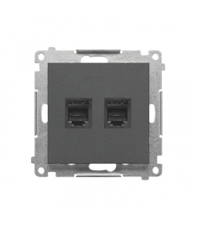 Gniazdo telefoniczne podwójne RJ12 (moduł), Grafitowy mat Simon55 TF2.01/116
