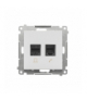 Gniazdo komputerowe RJ45 kategoria 5e + telefoniczne RJ12 (moduł), Jasnoszary mat Simon55 T5F.01/114