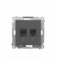 Gniazdo komputerowe RJ45 kategoria 5e + telefoniczne RJ12 (moduł), Grafitowy mat Simon55 T5F.01/116