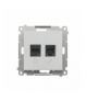 Gniazdo komputerowe RJ45 kategoria 5e + telefoniczne RJ12 (moduł), Aluminium mat Simon55 T5F.01/143