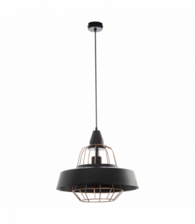 ROCCO 1P, lampa wisząca, E27 max. 60W, czarna, miedziana Orno Adviti AD-LD-6223BCE27