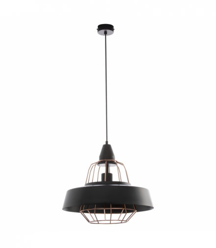 ROCCO 1P, lampa wisząca, E27 max. 60W, czarna, miedziana Orno Adviti AD-LD-6223BCE27