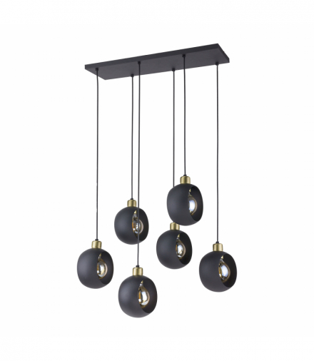 JALA 6P, lampa wisząca, E27 max.15W, czarna Orno Adviti AD-LD-6227BE27M