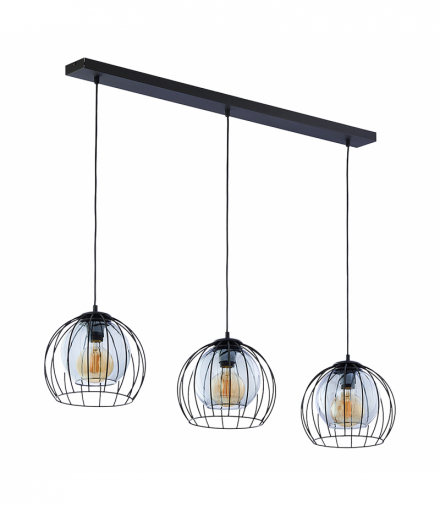 DUNIA 3P, lampa wisząca, E27 max.15W, czarna Orno Adviti AD-LD-6235BE27S