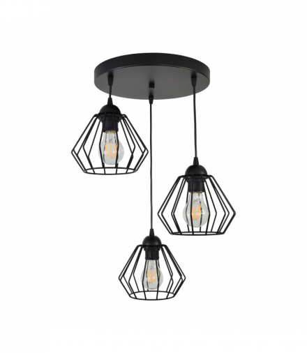 WAYA lampa wisząca, moc max. 3x60W, E27, czarna Orno Adviti AD-LD-6264BE27M