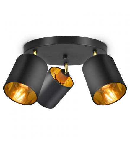 BATI oprawa ścienno-sufitowa, moc max. 3x60W, E27, czarna Orno AD-LD-6270BE27M
