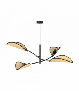 PETALO lampa wisząca, moc max.4x40W, E14, czarna-ratan Orno Adviti AD-LD-6302B-BRE14RT