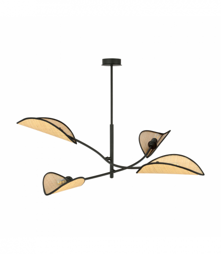 PETALO lampa wisząca, moc max.4x40W, E14, czarna-ratan Orno Adviti AD-LD-6302B-BRE14RT