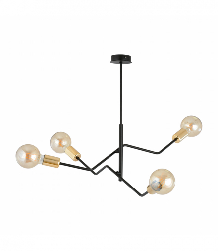 GIRO lampa wisząca, moc max.4x60W E27, czarno-złota Orno Adviti AD-LD-6306B-CE27