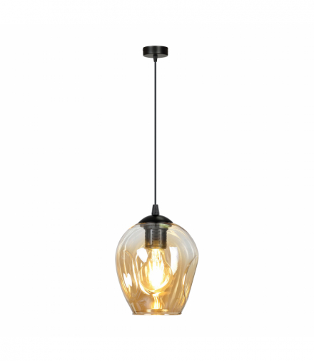 IRIS 1P lampa wisząca, moc max.60W, E27, czarno-złota Orno Adviti AD-LD-6326B-CE27SP