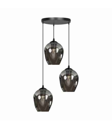 IRIS lampa wisząca, moc max.3x60W, E27, czarno-grafitowa Orno Adviti AD-LD-6327B-GRE27SP